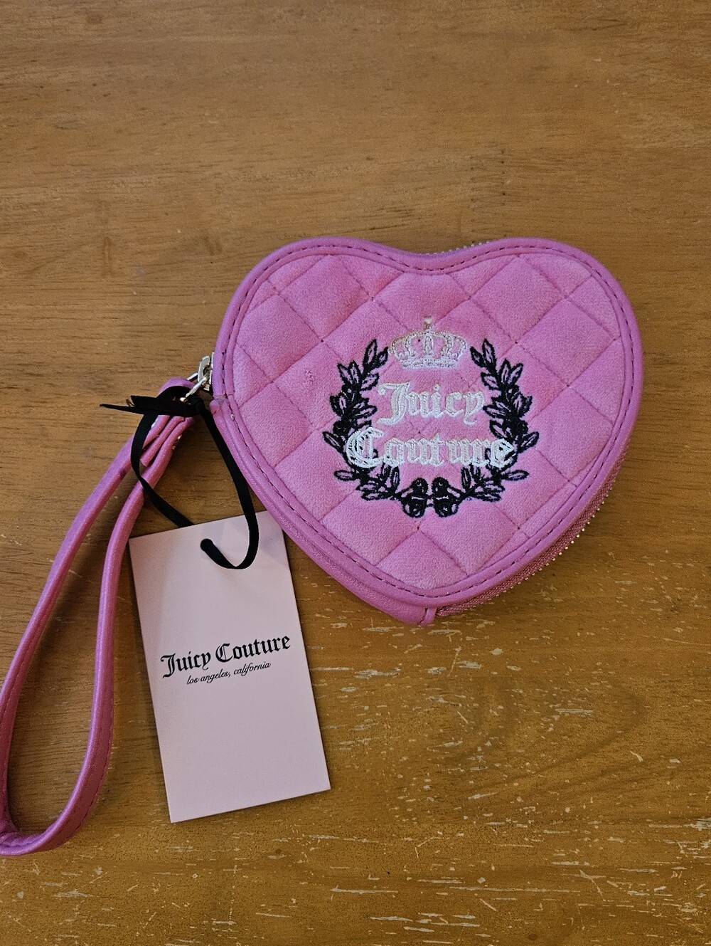 Juicy Couture NWT Pink Heart Wristlet Coin Purse